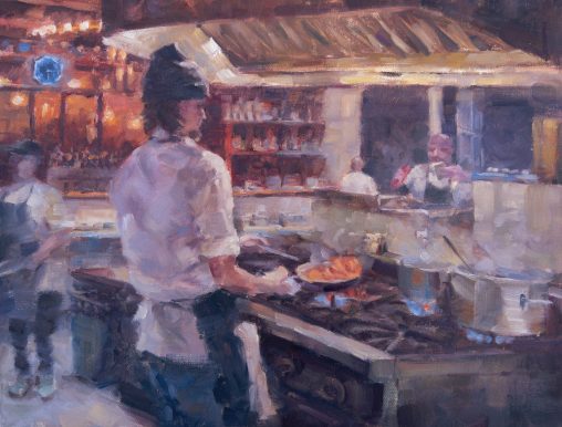 Painting of Warming up the Kitchen