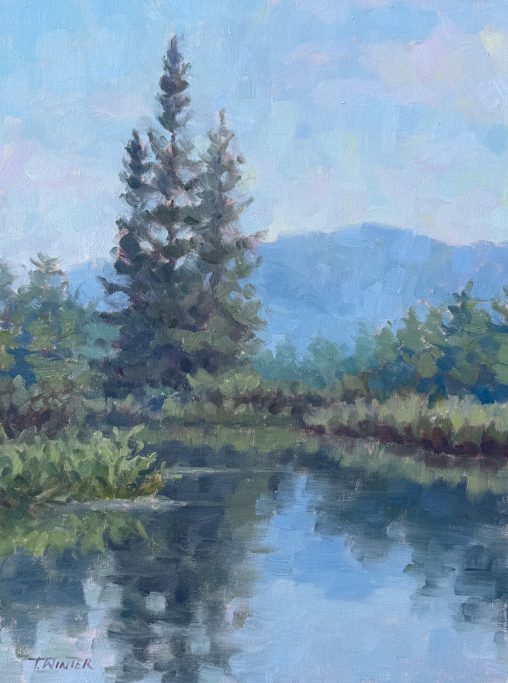 Mid River Pines—A painting of Moose River