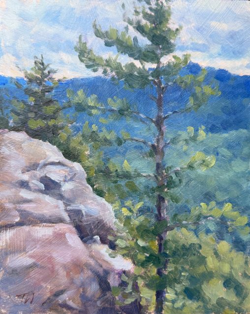 Gaining Perspective-a painting of Adirondack Mountains