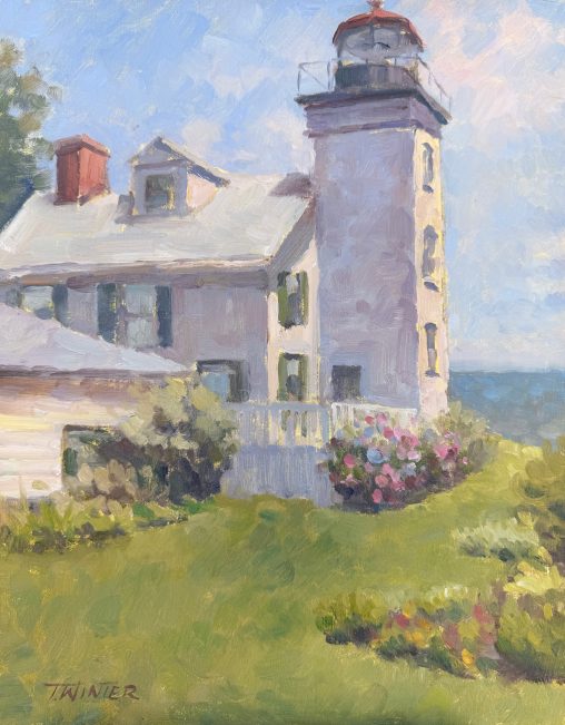 Oil Painting of Sodus Point Lighthouse