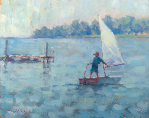 Oil Painting of Testing the Waters